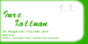 imre kollman business card